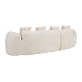 Beige Chenille L-Shaped Medium-Soft 4-Seat Sofa - Omega Lifestyles