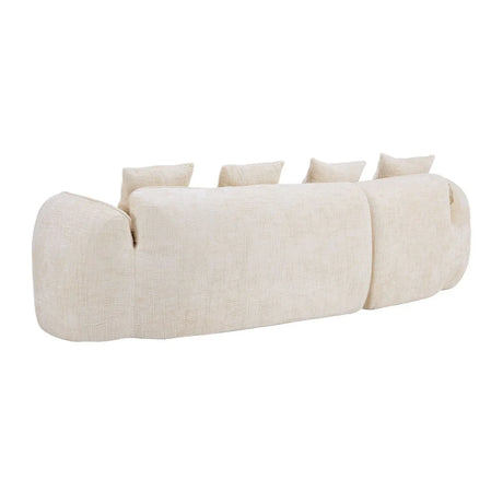 Beige Chenille L-Shaped Medium-Soft 4-Seat Sofa - Omega Lifestyles