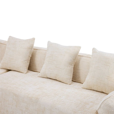 Beige Chenille L-Shaped Medium-Soft 4-Seat Sofa - Omega Lifestyles