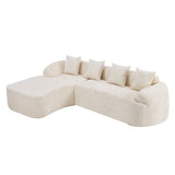 Beige Chenille L-Shaped Medium-Soft 4-Seat Sofa - Omega Lifestyles