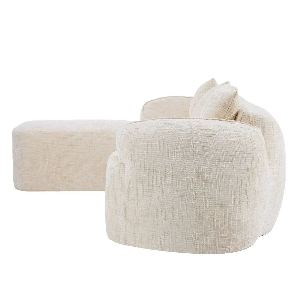 Beige Chenille L-Shaped Medium-Soft 4-Seat Sofa - Omega Lifestyles