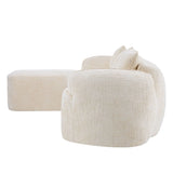 Beige Chenille L-Shaped Medium-Soft 4-Seat Sofa - Omega Lifestyles