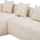 Beige Chenille L-Shaped Medium-Soft 4-Seat Sofa - Omega Lifestyles