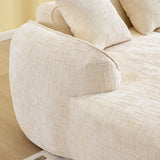 Beige Chenille L-Shaped Medium-Soft 4-Seat Sofa - Omega Lifestyles