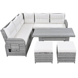 Beige Outdoor Patio Rattan Sectional Furniture Set - Serenova - Omega Lifestyles