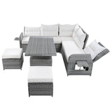 Beige Outdoor Patio Rattan Sectional Furniture Set - Serenova - Omega Lifestyles