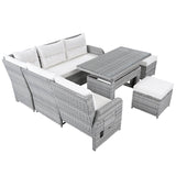 Beige Outdoor Patio Rattan Sectional Furniture Set - Serenova - Omega Lifestyles