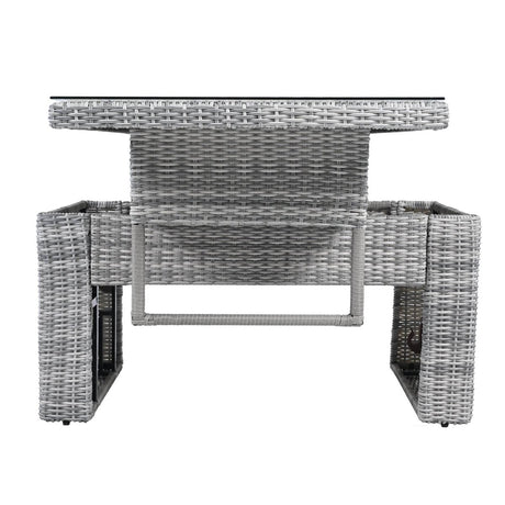 Beige Outdoor Patio Rattan Sectional Furniture Set - Serenova - Omega Lifestyles