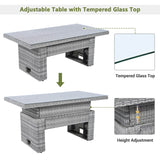 Beige Outdoor Patio Rattan Sectional Furniture Set - Serenova - Omega Lifestyles