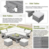 Beige Outdoor Patio Rattan Sectional Furniture Set - Serenova - Omega Lifestyles