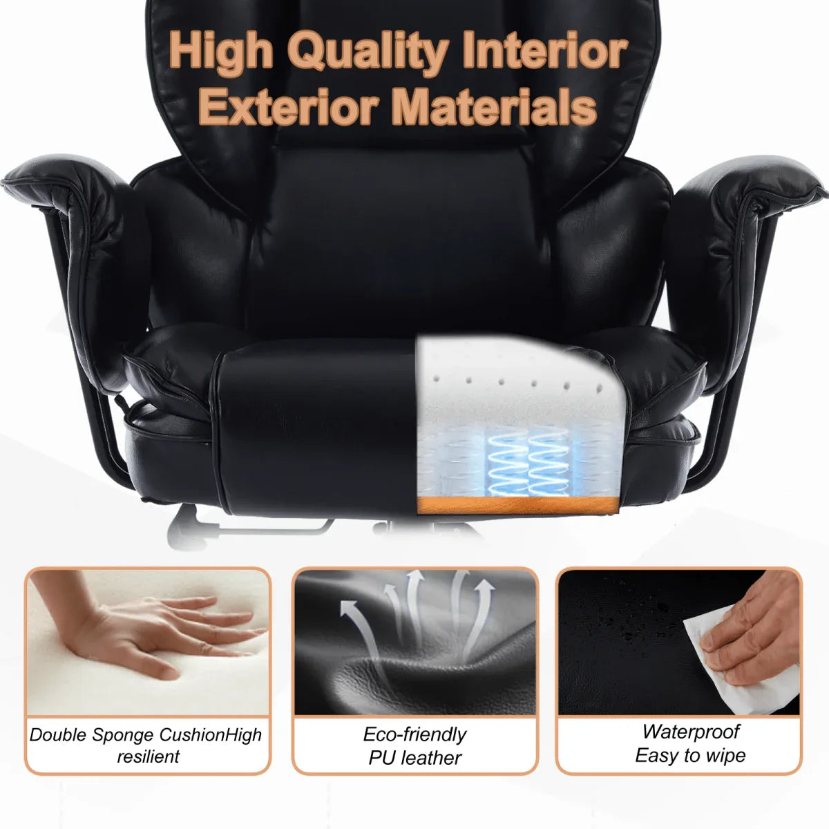 Big And Tall Ergonomic High-Back Adjustable Office Chair - Omega Lifestyles