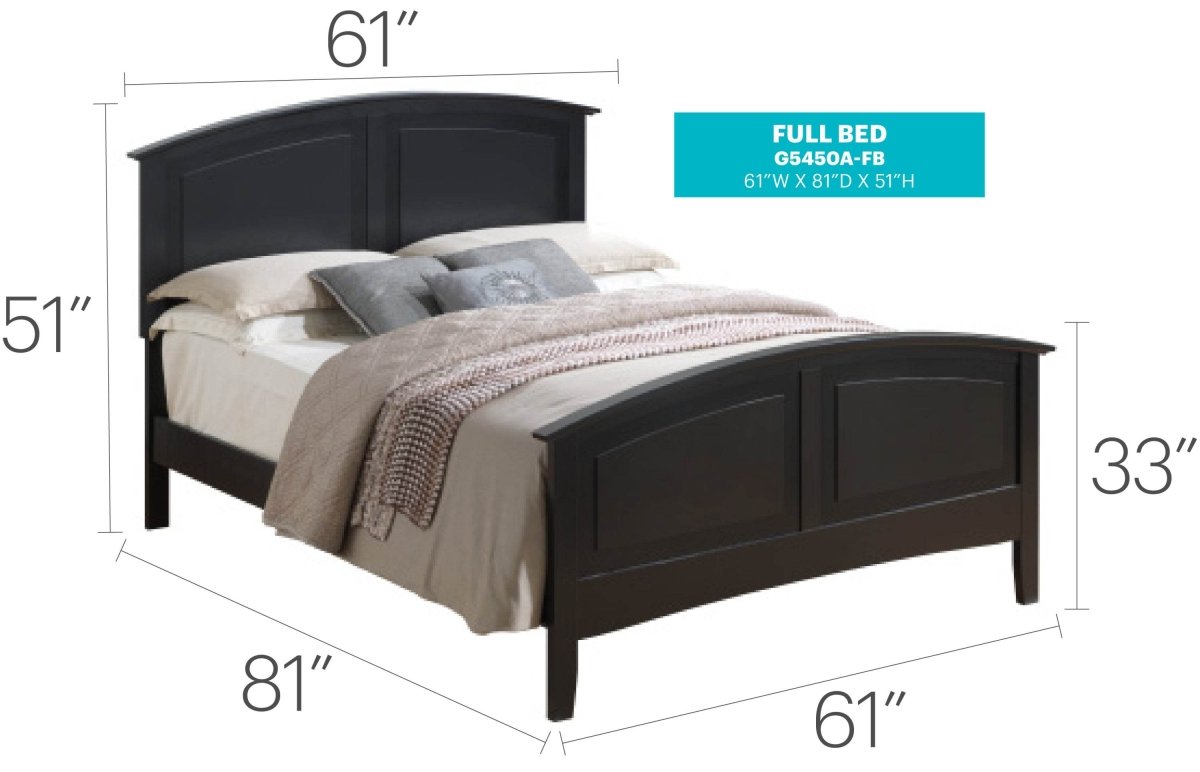 Black Full Particle Board Bed Frame With Mattress Support - Serenova - Omega Lifestyles