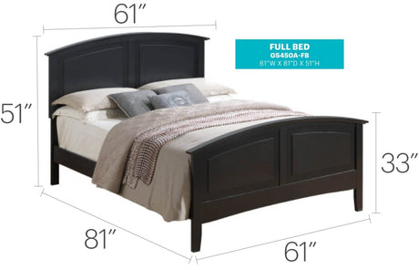 Black Full Particle Board Bed Frame With Mattress Support - Serenova - Omega Lifestyles