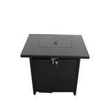 Black Steel Outdoor Fire Pit Table 25 - Inch Height - Serenova - Omega Lifestyles