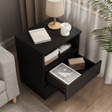 Black USB Charging End Table With Storage Drawers - Serenova - Omega Lifestyles