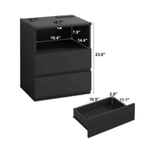 Black USB Charging End Table With Storage Drawers - Serenova - Omega Lifestyles