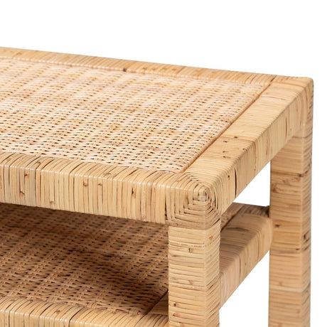 Bohemian Honey Wood Console Table With Shelf - Omega Lifestyles