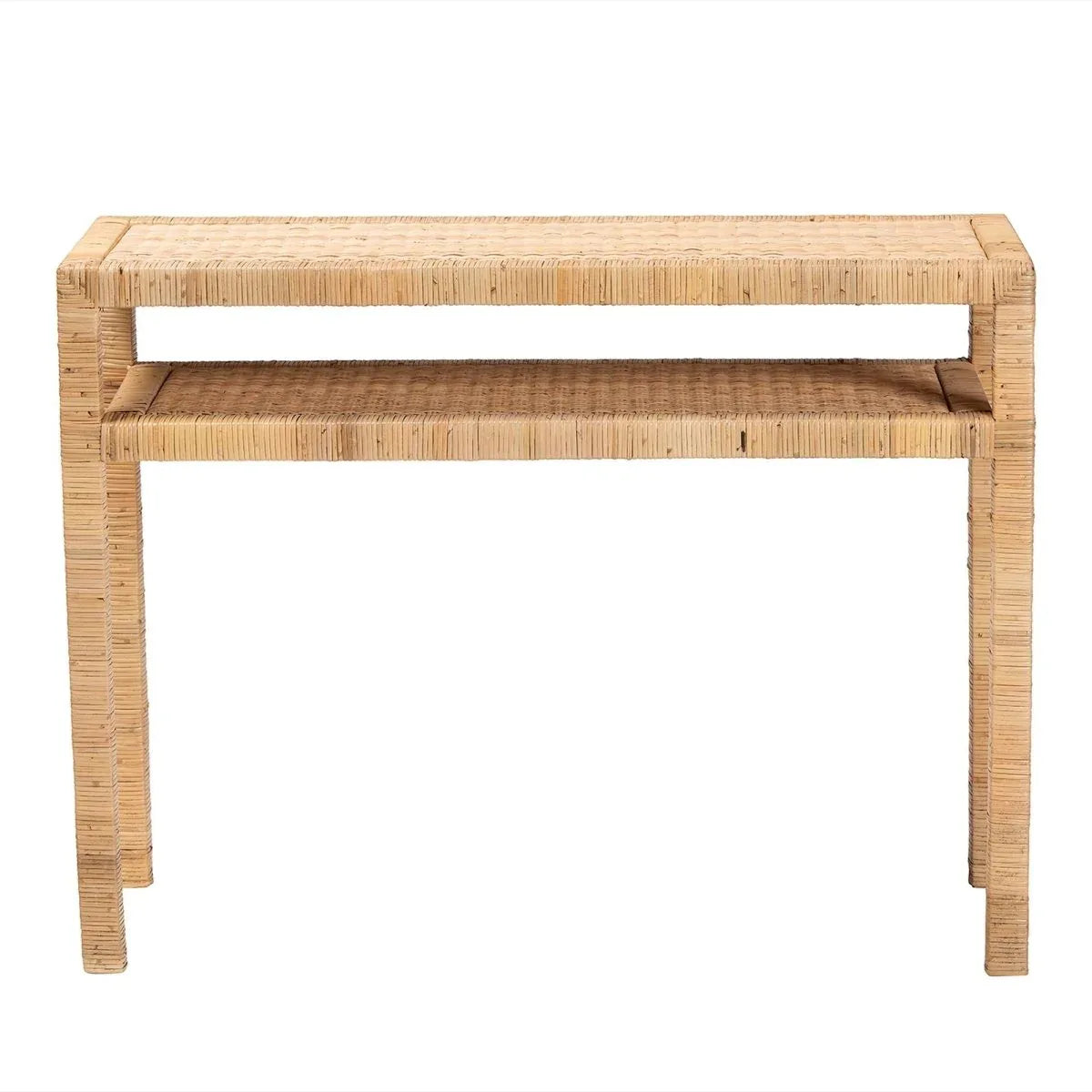 Bohemian Honey Wood Console Table With Shelf - Omega Lifestyles