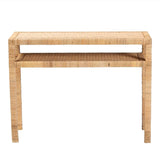 Bohemian Honey Wood Console Table With Shelf - Omega Lifestyles