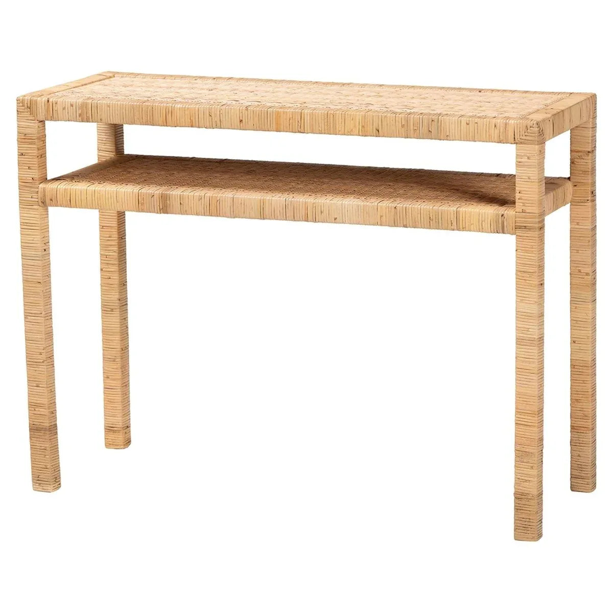 Bohemian Honey Wood Console Table With Shelf - Omega Lifestyles
