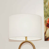 Brass Base Floor Lamp With Large White Drum Shade - Sleep Galleria