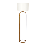 Brass Base Floor Lamp With Large White Drum Shade - Sleep Galleria