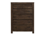 Brown Engineered Wood 5 - Drawer Chest Storage Furniture - Serenova - Omega Lifestyles