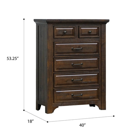 Brown Engineered Wood 6 - Drawer Chest - Serenova - Omega Lifestyles