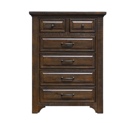 Brown Engineered Wood 6 - Drawer Chest - Serenova - Omega Lifestyles