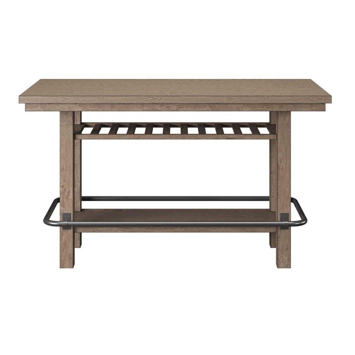 Brown Solid Wood Bar Height Storage Table - Serenova - Omega Lifestyles
