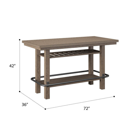 Brown Solid Wood Bar Height Storage Table - Serenova - Omega Lifestyles