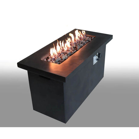 Charcoal Concrete Propane Outdoor Fire Pit Table - Serenova - Omega Lifestyles