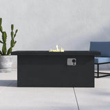 Charcoal Concrete Propane Outdoor Fire Pit Table - Serenova - Omega Lifestyles