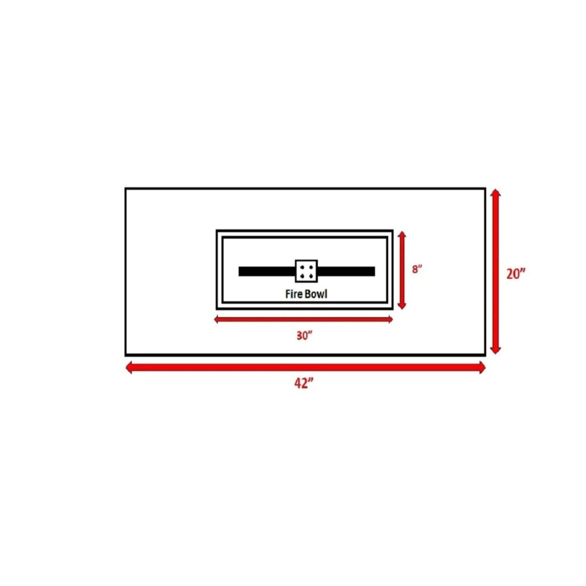 Charcoal Concrete Propane Outdoor Fire Pit Table - Serenova - Omega Lifestyles