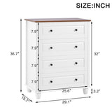 Classic Ivory White 4-Drawer Wood Dresser Chest - Sleep Galleria