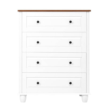 Classic Ivory White 4-Drawer Wood Dresser Chest - Sleep Galleria