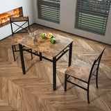 Compact Wood MDF Metal 2-Piece Dining Table Chair Set - Omega Lifestyles