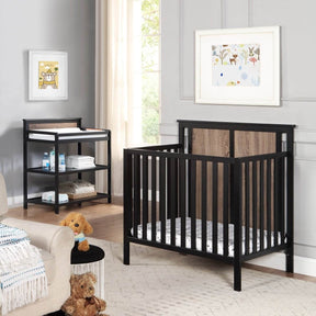 Connelly 3-in-1 Convertible Mini Wood Crib With Mattress Pad - Omega Lifestyles