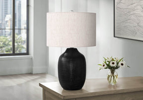 Contemporary Black Ceramic Ginger Jar Table Lamp - Omega Lifestyles