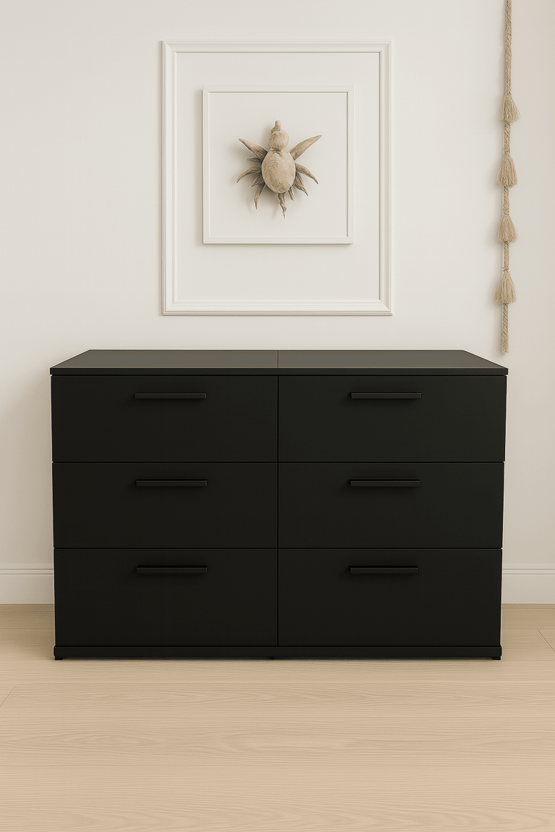 Contemporary Black Wood 3 - Drawer Modular Chest - Serenova - Omega Lifestyles