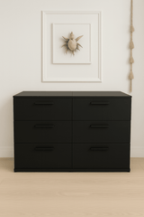 Contemporary Black Wood 3 - Drawer Modular Chest - Serenova - Omega Lifestyles