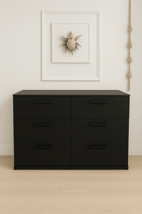 Contemporary Black Wood 3 - Drawer Modular Chest - Serenova - Omega Lifestyles