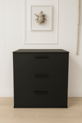 Contemporary Black Wood 3-Drawer Modular Chest - Omega Lifestyles