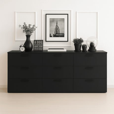 Contemporary Black Wood 3 - Drawer Modular Chest - Serenova - Omega Lifestyles