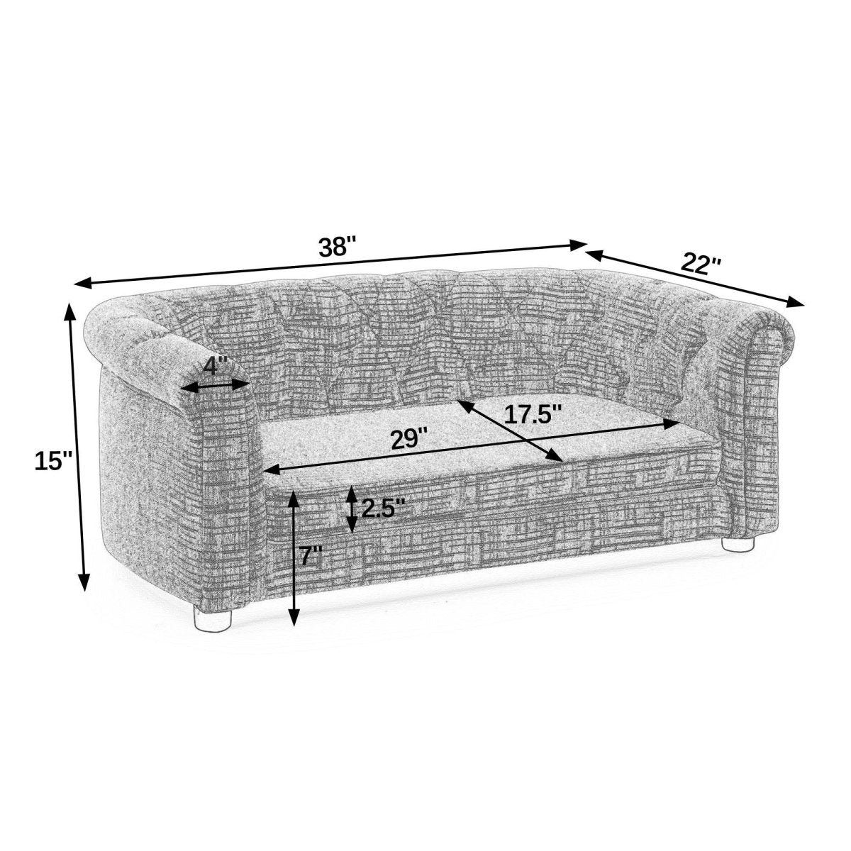 Contemporary Breathable Linen Foam Pet Sofa - Omega Lifestyles