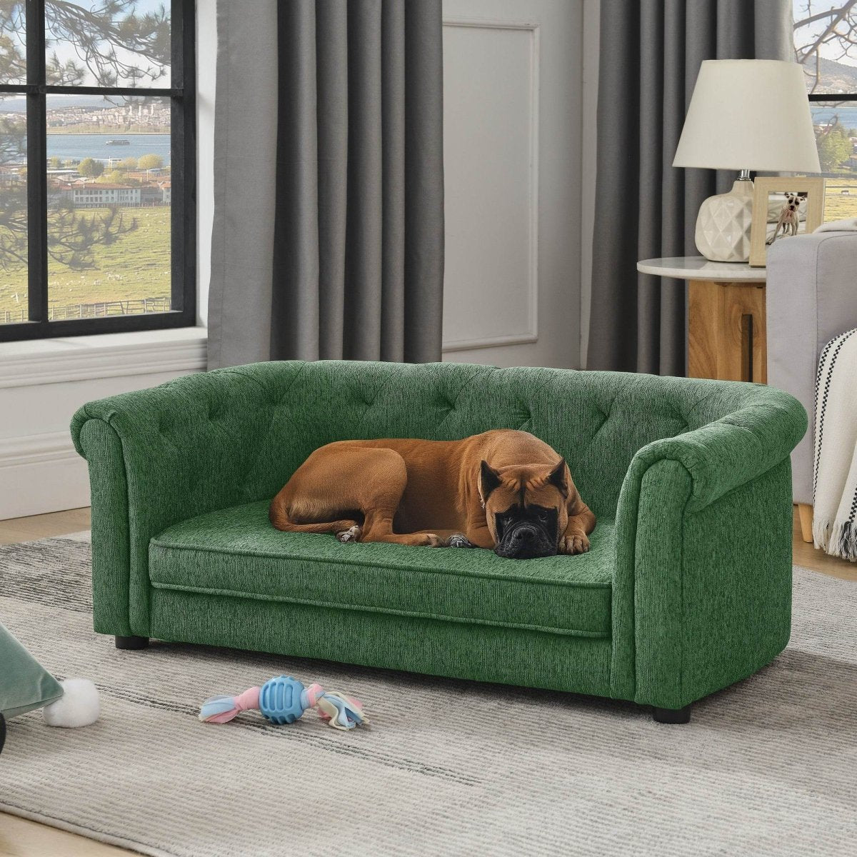 Contemporary Breathable Linen Foam Pet Sofa - Omega Lifestyles