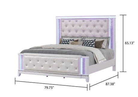 Contemporary Modern Wood King Bed With Lighted Headboard - Serenova - Omega Lifestyles