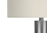 Contemporary Nickel Metal Acrylic Base Table Lamp - Sleep Galleria