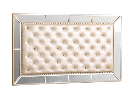 Contemporary Pearl Off White Particle Board Full Bed Frame - Serenova - Omega Lifestyles
