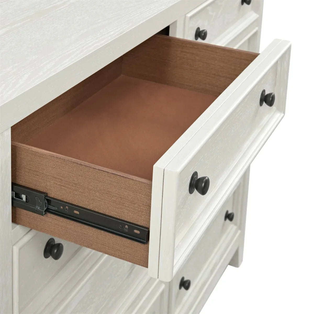 Contemporary White Wood 8-Drawer Bedroom Dresser - Omega Lifestyles